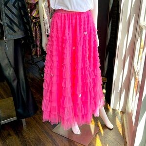 ReginaS2 Pink Tulle With Elastic Waist on Heart Pearls by REGINA